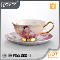 New collection custom printed wholesale tea cup and saucer